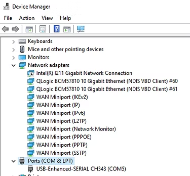 COM port in Device Manager