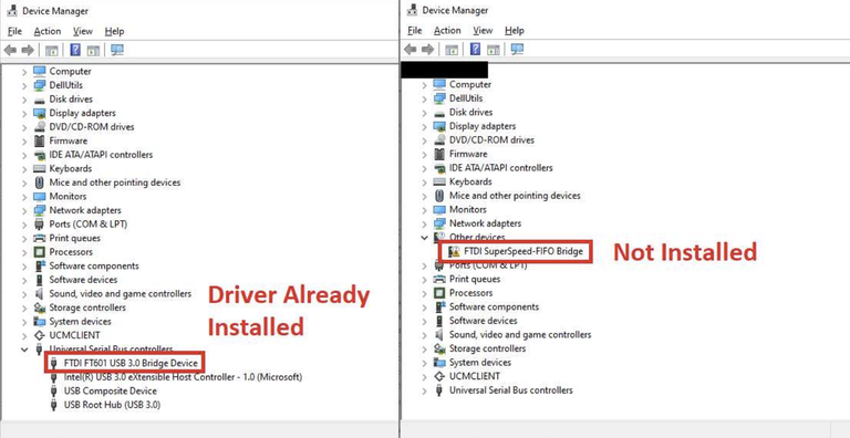 FTD601 In Device Manager