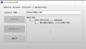 JTAG installer window