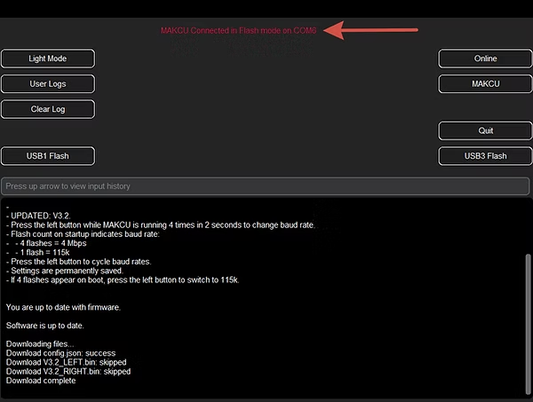 MAKCU connection confirmation